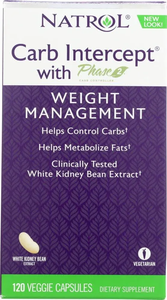 Natrol Carb Intercept, Weight Management, with Phase 2, Capsules - 120 capsules