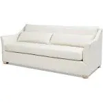 Jennifer Taylor Home ADA 83 inch Flared Arm Contemporary Sofa with Lumbar Pillows, Flax White Linen