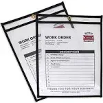 C-Line Stitched Shop Ticket Holders, Both Sides Clear, 9 x 12 Inches, 25 per Box (46912)