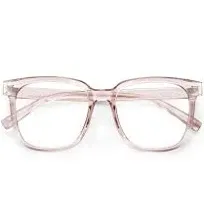 PANNER Oversized Square Blue Light Blocking Glasses for Women Men Anti Glare Reduce Eyestrain Computer Glasses(Clear)