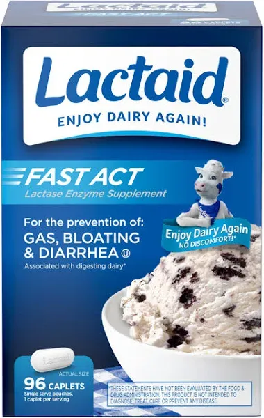 Lactaid Fast Act Lactase Enzyme Caplets