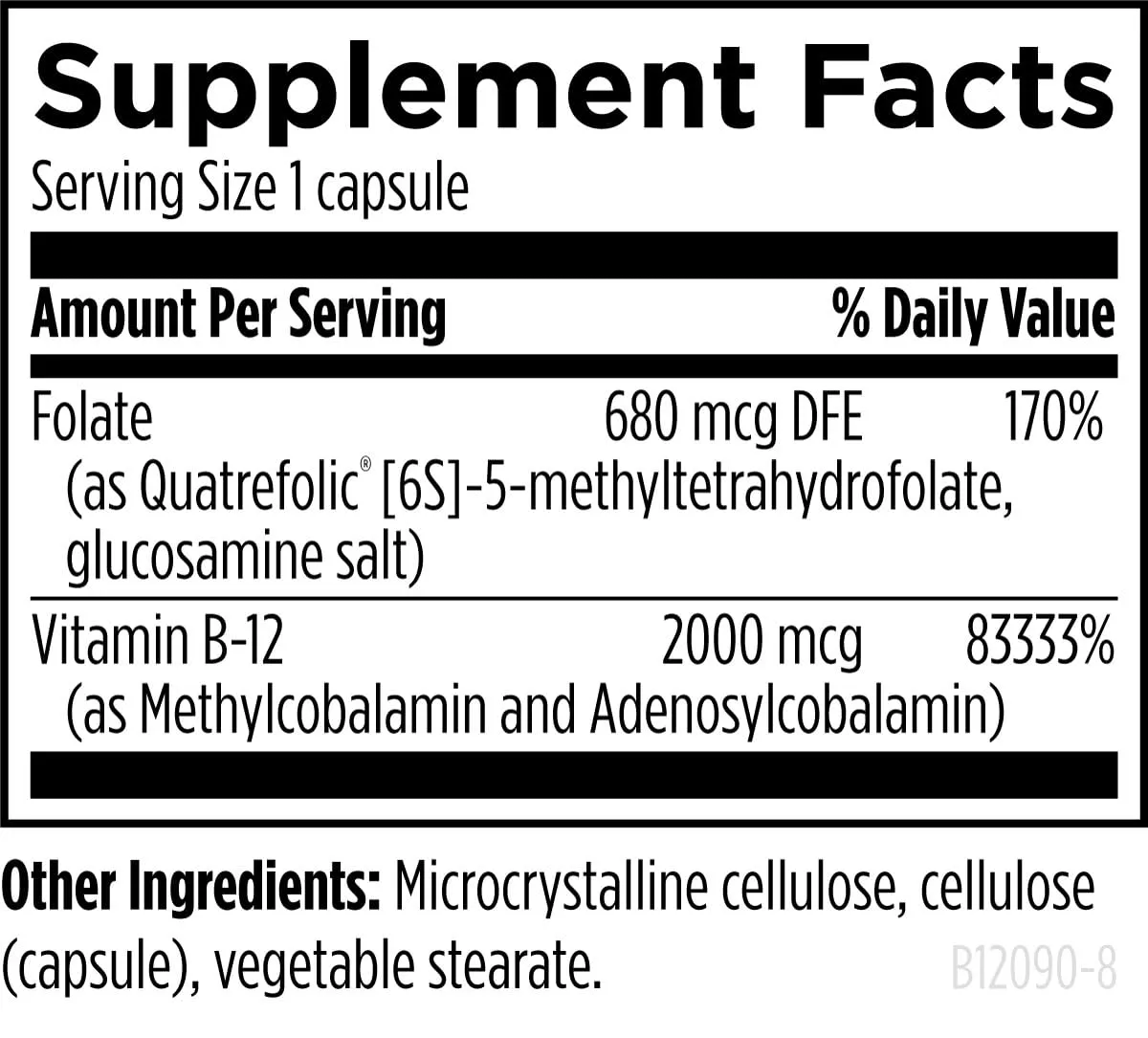 Ultra B12-Folate 90 caps