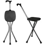 Hold 440 lbs Folding Walking Cane with Seat