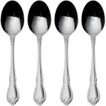 Oneida True Rose Everyday Flatware Dinner Spoons, Set of 4