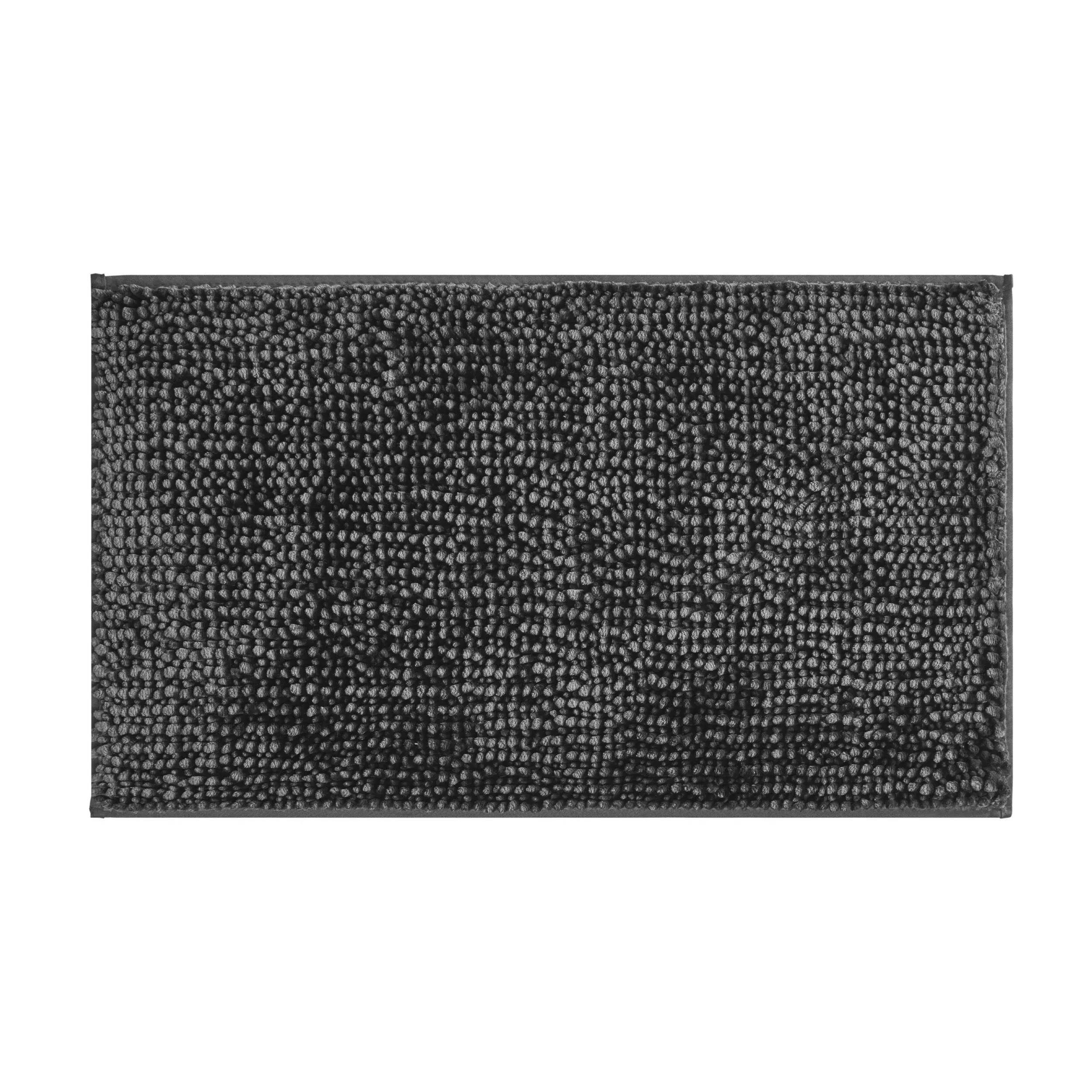 Laura Ashley Butter Chenille 17" x 24" Bath Mat, Charcoal