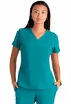 Barco One Women's 4-Pocket Princess V-Neck Scrub Top