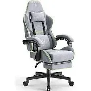 Gaming Chair Fabric with Pocket Spring Cushion Massage Game Chair Cloth with Headrest Ergonomic Computer Chair with Footrest 290lbs