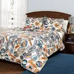 Lush Decor Race Cars Quilt Set Blue Full/Queen