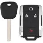 Key Fob Replacement Keyless Entry Remote Start Fits for GMC Sierra Chevrolet Silverado 1500 2500 3500 2014 2015 2016 2017 2018 2019 2020 GMC Canyon Chevy Colorado 2015-2021 M3N32337100 Chrome set of 1