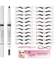 Eyebrow Stencils & Eyebrow Pencil, 30 Eyebrow Shaper Kit, Reusable Eyebrow Template With Strap & Eyebrow Razor, Waterproof Eyebrow Pen, 3 Minutes Makeup, Suitable for 98%