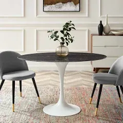 Lippa Artificial Marble Oval Dining Table Modway