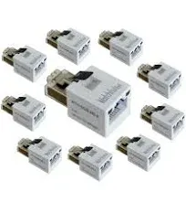 WatchfulEyE WTH-SG/RJ45-S x10pcs Direct in Line Plug-in Ethernet Surge Protec...