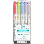 Zebra Mildliner Creative Marker, Cool and Refined Set, Double Ended, 5 ct