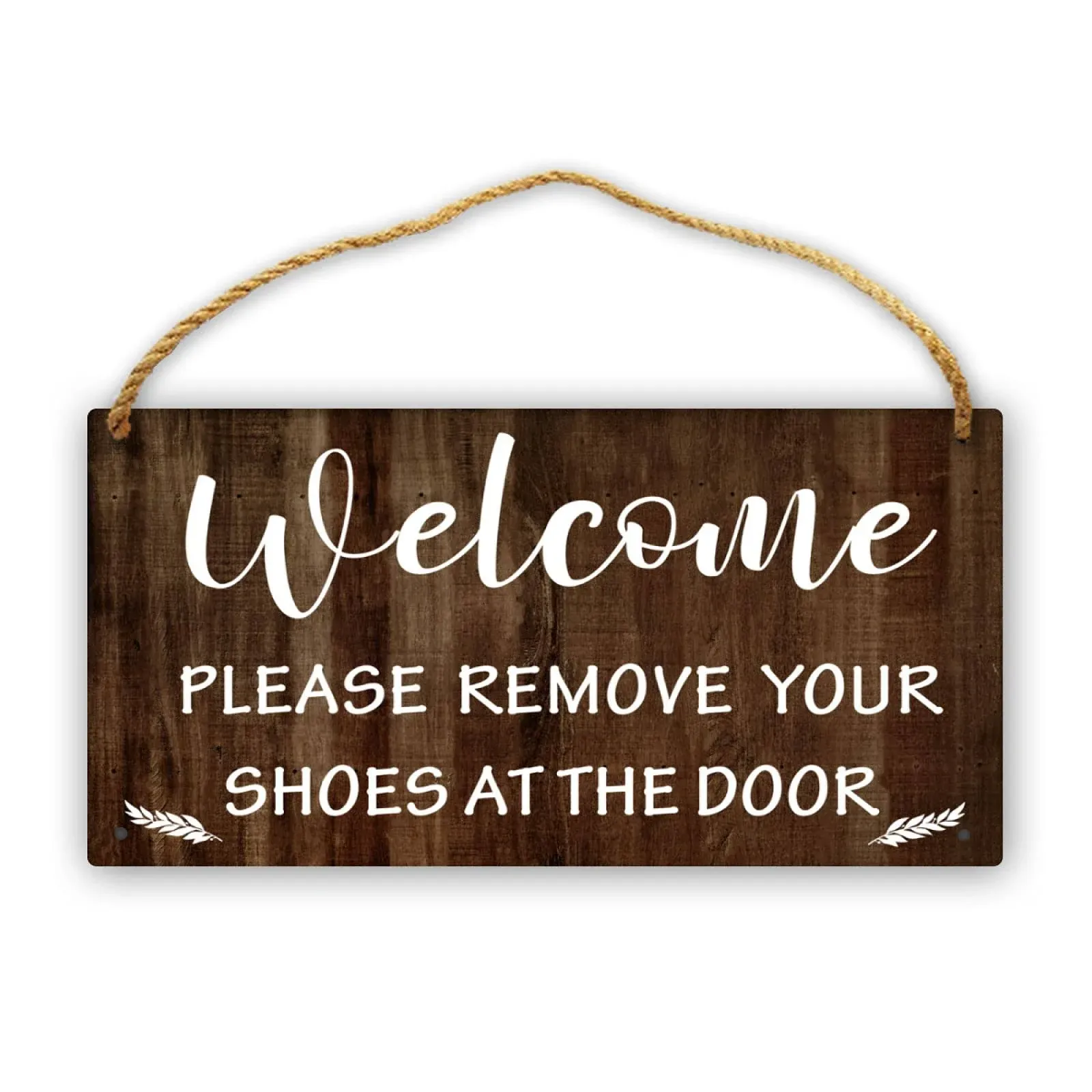 Welcome Remove Your Shoes Sign- Take Off Your Shoes Door Sign 6x12in Please Take Your Shoes Off Sign Shoes Off Hanging Wood Plaque For Home Front Porch Door Decoration