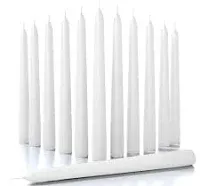 CANDWAX 12 inch Taper Candles Set of 4 - Dripless and Smokeless Candle Unscented - Slow Burning Candle Sticks - Yellow Candle Taper