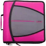 Case·it Mighty Zip Tab O-Ring Binder, 3 Inches, Magenta