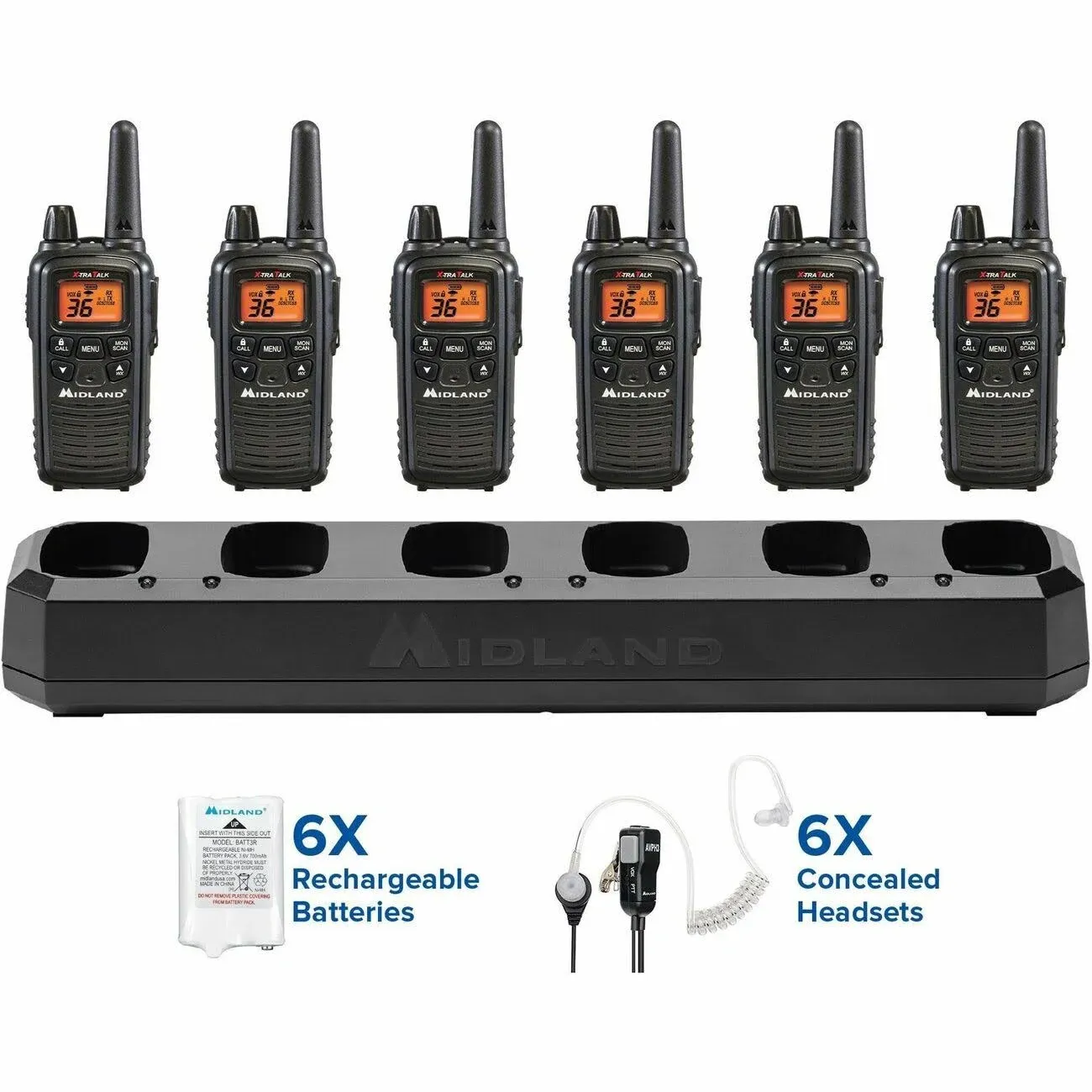 Midland - BizTalk FRS Two-Way Business Radio Bundle LXT600BBX6 - Black