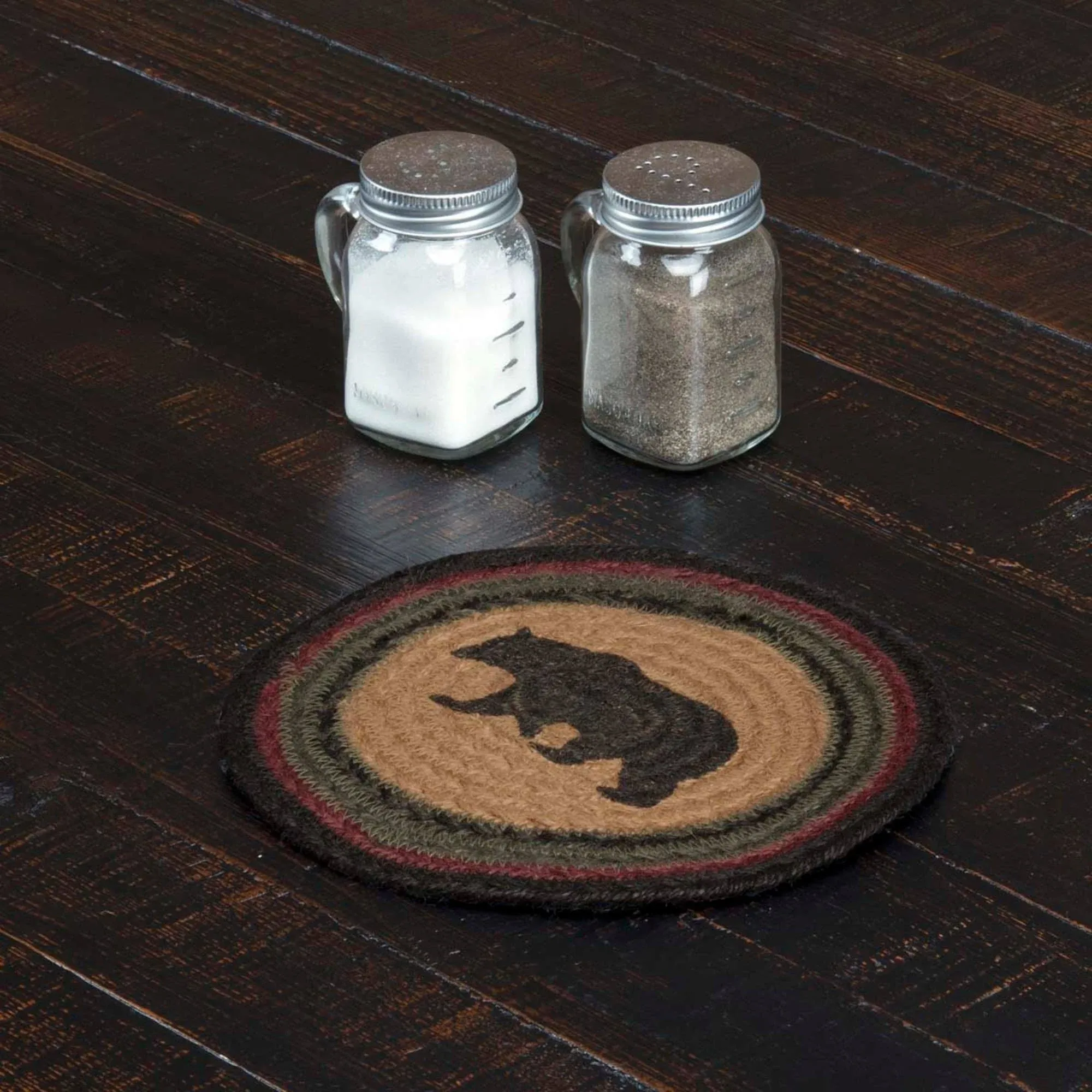 VHC Brands Wyatt Stenciled Bear Jute Trivet