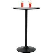 Jyhome Round Table 40 inch Height Modern Pub Table with Solid Top and Sturdy Metal Base High Top Table for Kitchen Dining Room Bistro Cocktail