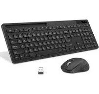 Vivefox Wireless Keyboard and Mouse Keyboard with Phone Holder, 2.4GHz Silent USB Wireless Keyboard Mouse Combo