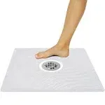 Vive Shower Mat - 22" by 22" Square Non Slip Large Bath Mat for Bathtub - Patented Design - Suction Cup Traction Skid Pad for Stalls Floors Tub - Text