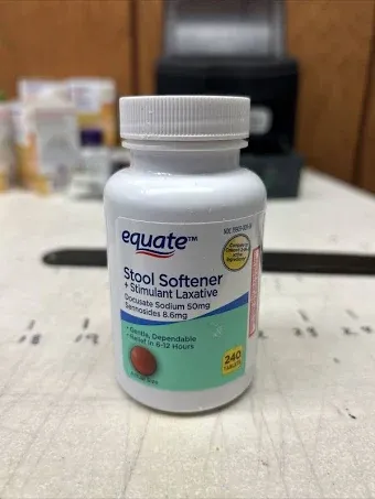 Equate Stool Softener Plus Stimulant Laxative Tablets for Constipation 240 Count