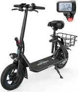 Gyroor C1 PRO 450w Electric Scooter with Dual Shock Absorbers for Adult,up to 25 Miles 18.6mph,12 inch Commuter Electric Scooter with Basket