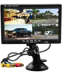 Hikity 7 Inch Vehicle Backup Camera Monitor only, 7 Inch+Car Charger, Black 