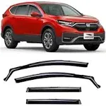 KPY Window Visor Compatible with Honda CR-V 2017-2022 (CRV), 4PC Rain Guard Side Window Vent Deflectors Tape-On Mugen Style, 2017 2018 2019 2020 2021 2022