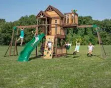 Backyard Discovery Skyfort II Swing Set with Wave Slide Shipping Included