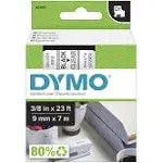 NWT DYMO D1 Label Cassette #40910  3/8”x23’ NOS Black/Clear New Emboss Original