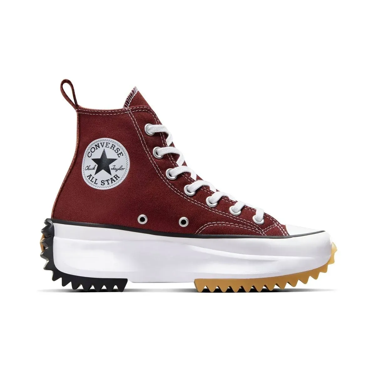 Burgundy Run Star Hike Platform High Top Sneakers