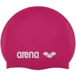 arena Classic Silicone Swim Cap, Fuchsia/White