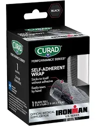 CURAD Performance Series IRONMAN Self-Adherent Wrap, 2" and 3" widths, 5 yds, Black