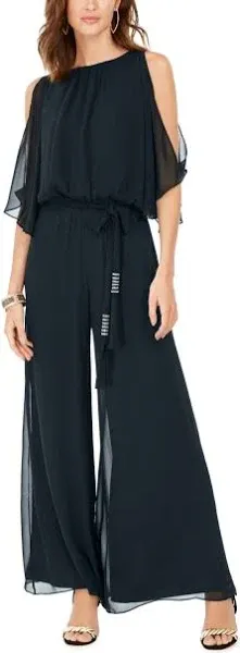 MSK Womens Cut-Out Blouson Jumpsuit