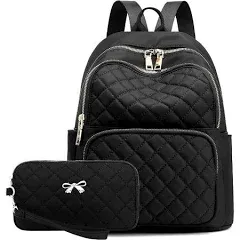 Nylon Travel Backpack for Womens Black (Heart)