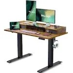 Marsail Electric Standing Desk with Dual Drawers, 55 x 24 Inches Height Adjustable Desk with Storage Shelf, Sit Stand Desk with 4 Memory Preset, 2 Storage Hooks, Stand Up Desk for Home Office, Rustic