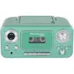 Studebaker Bluetooth Portable Stereo CD, AM/FM Stereo Radio and Cassette Player/Recorder (Teal & Silver)