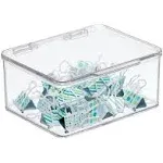 mDesign Small Plastic Desk Organizer Box Bin