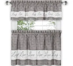 Achim Home Imports Live Love Laugh Window Curtain Tier Pair And Valance Set Pair