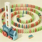 Kids Games Domino Train Toys: 180PCS Automatic Stacking Creative Game 3+ Year Old - Stem Montessori Toy for Boys 4-6 - Summer Autistic Christmas Birthday Gifts 5 6 Toddler Girls Ages 4-8