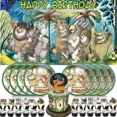 Where The Wild Things Are Party Supplies Birthday Decorations Plates Banner Kids Cake Toppers Set