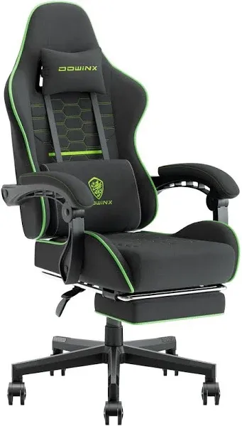 Dowinx Gaming Chair Fabric with Pocket Spring Cushion Massage Game Chair Cloth with Headrest