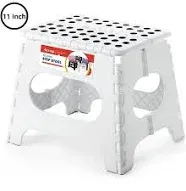 Acstep Step Stool 11 Inch,Tall Kids Folding Step Stool Plastic Step Stools with Non-Slip Surface