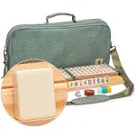 Yellow Mountain Imports American Mahjong Set, Heather with Soft Case All-in-One Racks with Pushers, Scoring Coins, Dice, and Wind Indicator