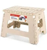 Acstep Folding Step Stool 9'' Tall Kids Step Stool Plastic Step Stools with Non-Slip Surface - Khaki, Size: 9 inch Tall, Beige