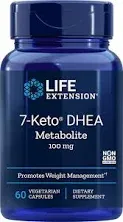 Life Extension 7-Keto DHEA Metabolite – Crank Up Your Fat-Burning Furnace – Non-GMO – Gluten-Free – 100 Mg – 60 Vegetarian Capsules