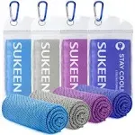 Sukeen [4 Pack] Cooling Towel (40"x12"),Ice Towel,Soft Breathable Chilly Towel,Microfiber Towel for Yoga,Sport,Running,Gym,Workout,Camping,Fitness