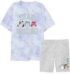 Squishmallow Youth Girls Basic Tee & Biker Short Set