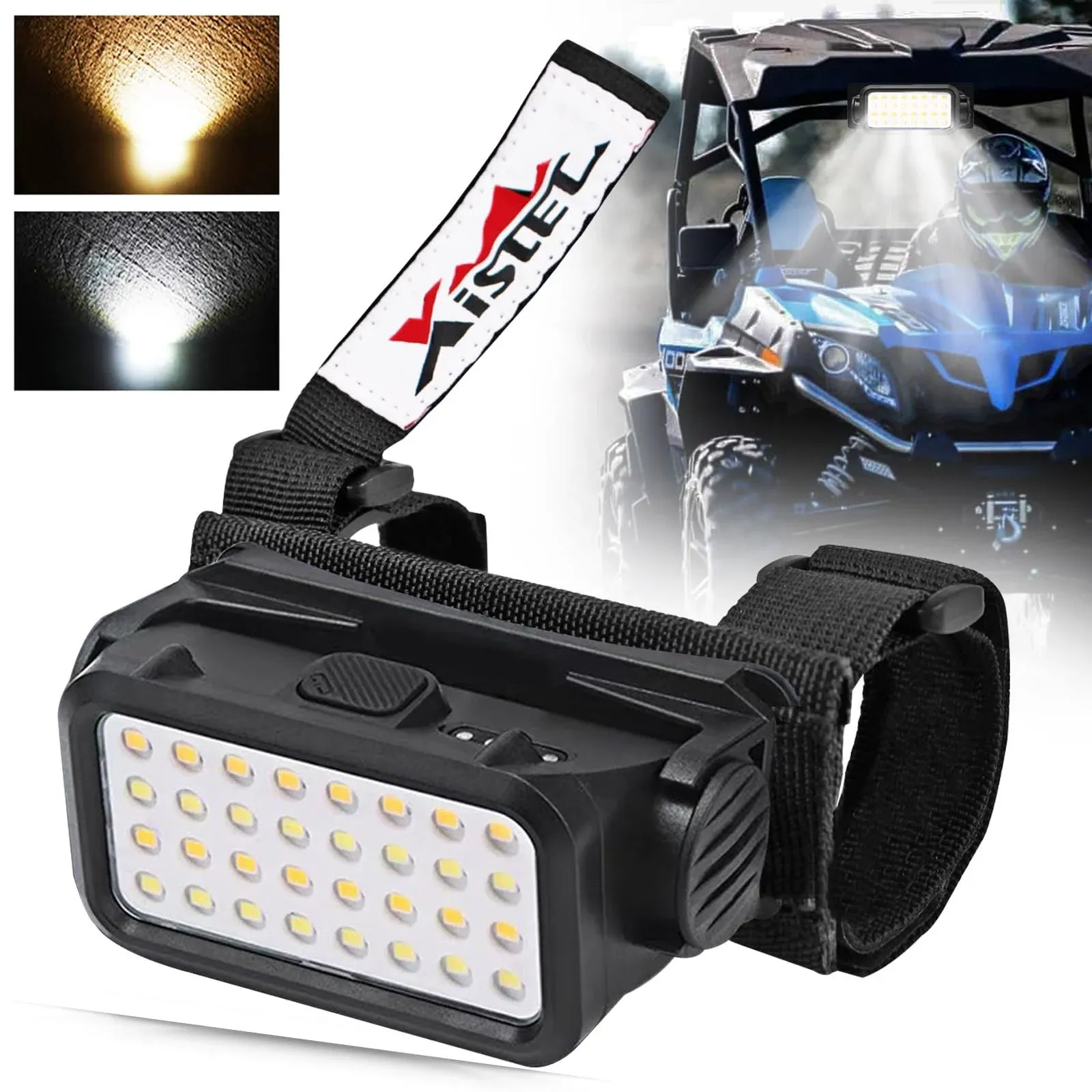 Xislet UTV Dome Lights, 32pcs LED Chips Type C Rechargeable UTV Interior Light Compatible with Polaris RZR Ranger Can Am